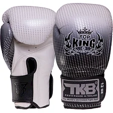 Перчатки для бокса кожаные TOP KING Super Star TKBGSS-01 8-18унций (Черный-серебряный)