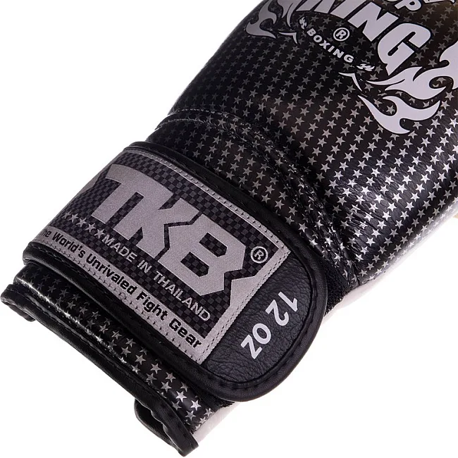 Перчатки для бокса кожаные TOP KING Super Star TKBGSS-01 8-18унций (Черный-синий)