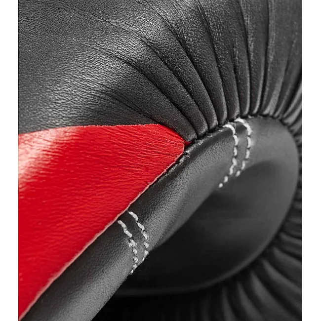 Боксерські рукавиці Reebok Combat Leather Boxing Gloves чорний, червоний 10 унцій