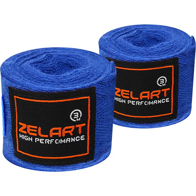 Бинты для бокса
 2штуки ZELART
 BO-3619-3 3м (Синий)