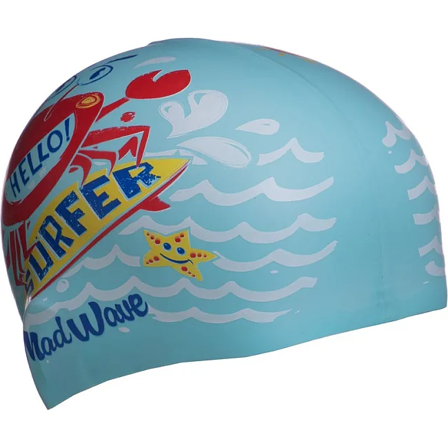 Шапочка для бассейна
 силиконовая юниорская MADWAVE
 Junior SURFER M057912 (Белый)