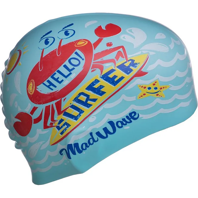 Шапочка для бассейна
 силиконовая юниорская MADWAVE
 Junior SURFER M057912 (Белый)