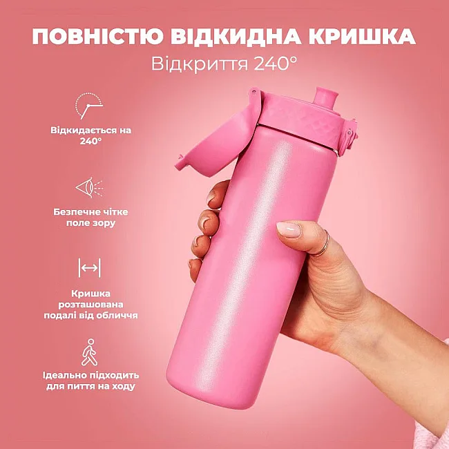 Бутылка для воды металлическая вакуумная ION8 500 мл. Vacuum Insulated, Rose Bloom