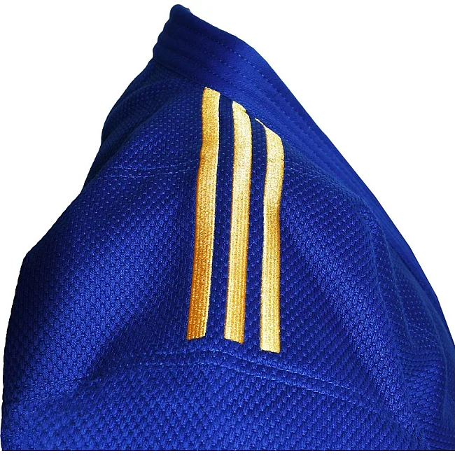 Кимоно для дзюдо Champion III Slim Fit с лицензией IJF | синее/золотые полосы | ADIDAS J-IJFB3