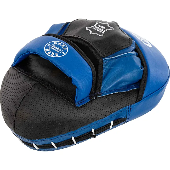 Лапа боксерская изогнутая тренировочная кожа BOXER
 2012-01 элит 23х19х4,5см 2штуки (Черный-синий)