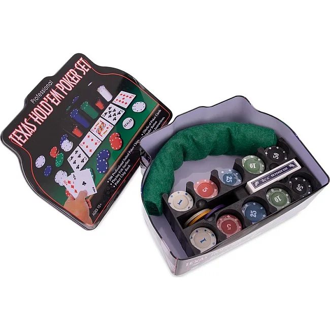 Набор для покера в металлической коробке Texas Holdem Poker set  SP-SPORT
 IG-1103240 200 фишек