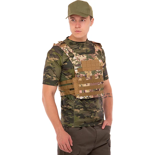 Плитоноска для бронепластин с системой MOLLE MILITARY RANGERS
 ZK-28 (Камуфляж Multicam)