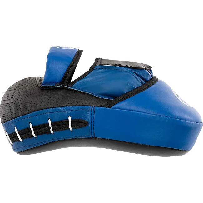 Лапа боксерская изогнутая тренировочная кожа BOXER
 2012-01 элит 23х19х4,5см 2штуки (Черный-синий)