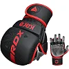 Перчатки для рукопашного боя ММА RDX F6 KARA Matte Red Plus