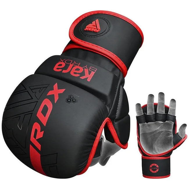 Перчатки для рукопашного боя ММА RDX F6 KARA Matte Red Plus