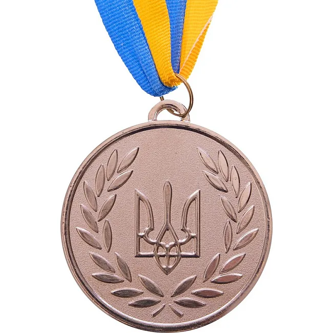 Медаль спортивная с лентой SP-SPORT
 UKRAINE с украинской символикой C-6864 ø6,5см (Золотой)
