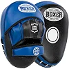 Лапа боксерская изогнутая тренировочная кожа BOXER 2012-01 элит 23х19х4,5см 2штуки (Черный-синий)