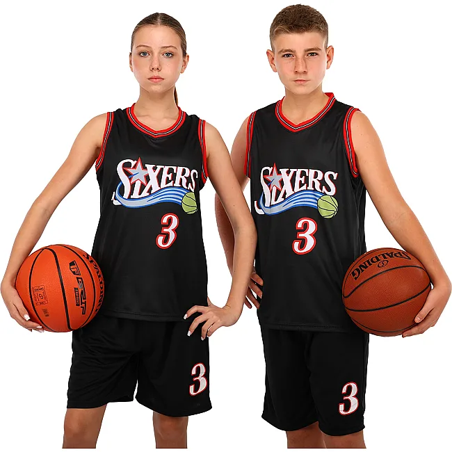 Детская баскетбольная форма
 NBA клуб Sixers 3 BA-6657 (Черный-красный)