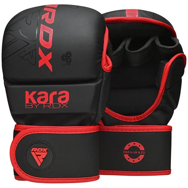 Перчатки для рукопашного боя ММА RDX F6 KARA Matte Red Plus