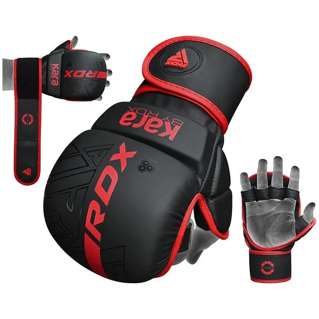 Перчатки для рукопашного боя ММА RDX F6 KARA Matte Red Plus