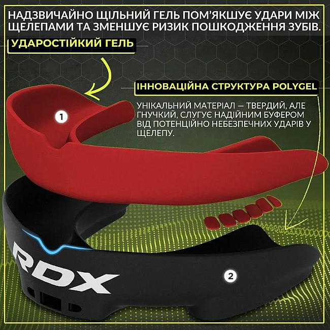 Капа для боксу RDX 3w дитяча (вік до 10) Black/Red