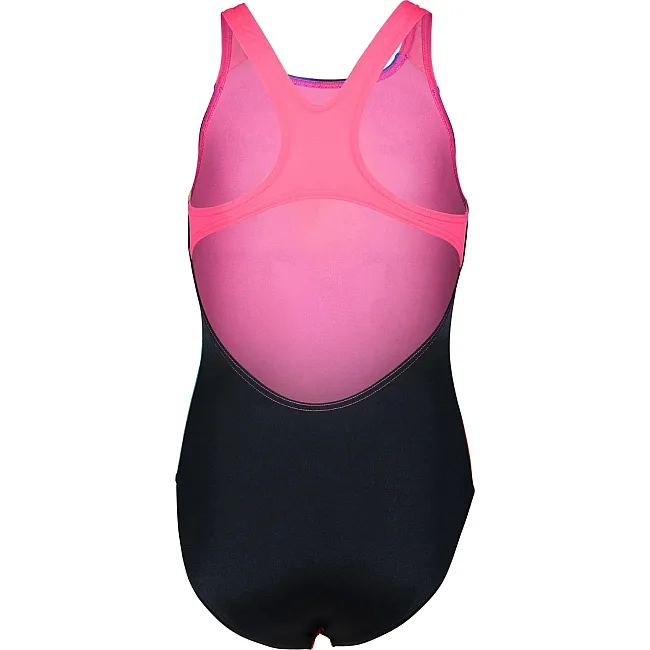 Купальник закрытый для девочек Arena SPRAY PAINT SWIMSUIT SWIM PRO черный, синий, розовый