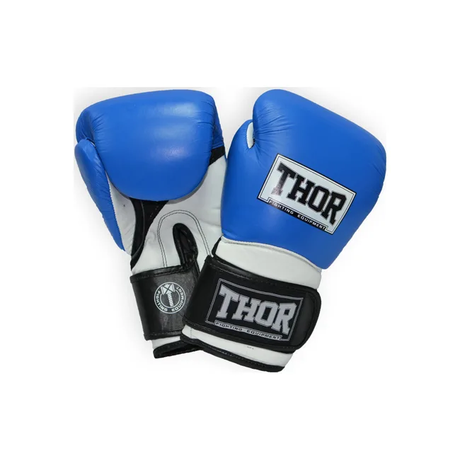 Боксерские перчатки THOR PRO KING PU /сине-бело-черные