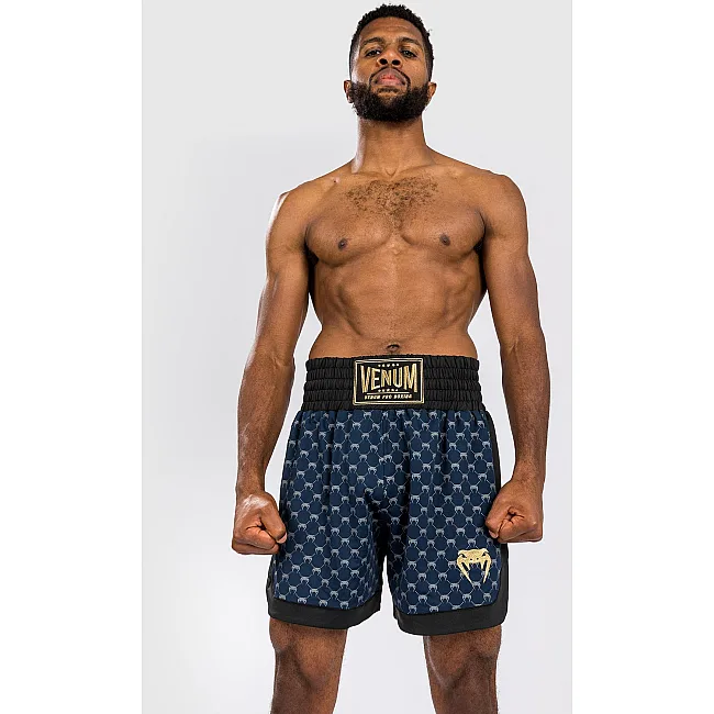 Боксерські шорти VENUM Monogram Boxing Short Black Navy Blue