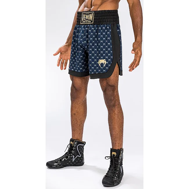 Боксерські шорти VENUM Monogram Boxing Short Black Navy Blue