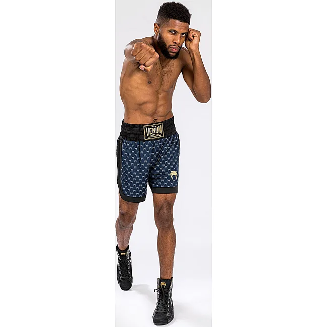 Боксерські шорти VENUM Monogram Boxing Short Black Navy Blue
