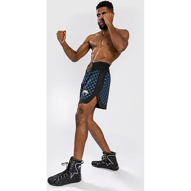 Боксерські шорти VENUM Monogram Boxing Short Black Navy Blue