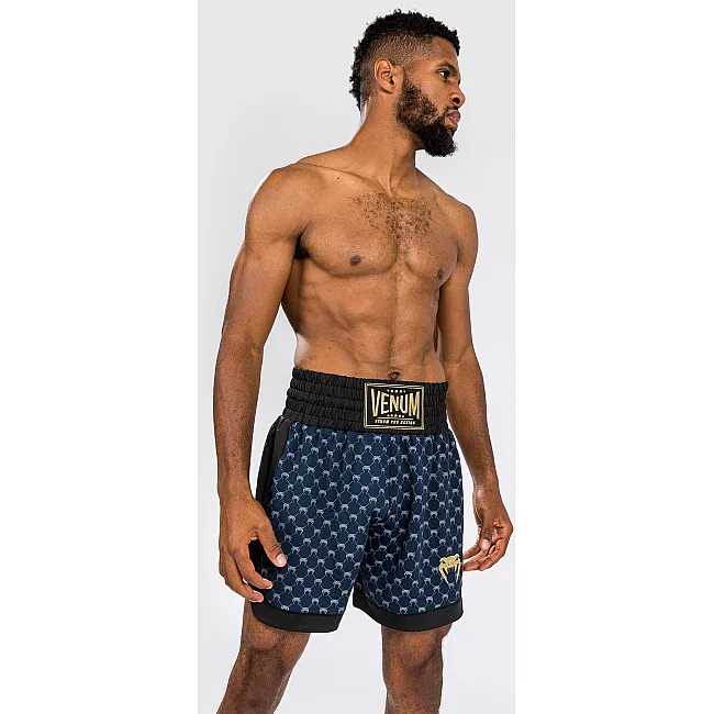 Боксерські шорти VENUM Monogram Boxing Short Black Navy Blue