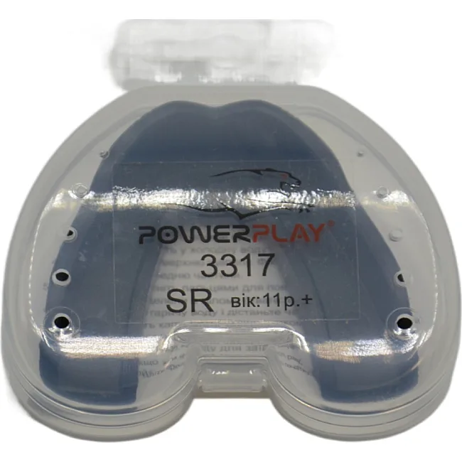 Капа для бокса POWERPLAY 3317 SR взрослая (возраст 11+) черная