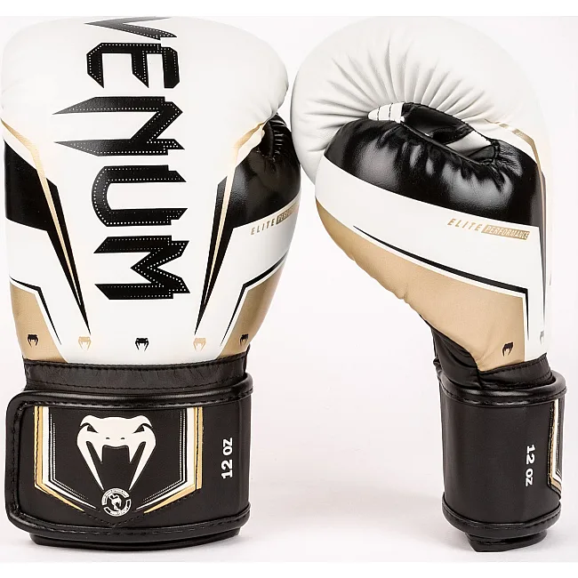 Перчатки для бокса VENUM Elite Evo White Gold