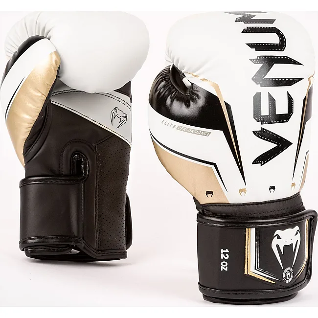 Перчатки для бокса VENUM Elite Evo White Gold