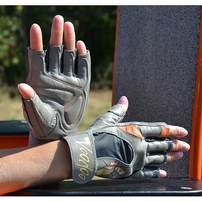 Перчатки для фитнеса MADMAX MFG-921 Voodoo Light grey/orange