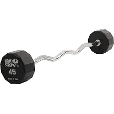 Штанга неразборная с фиксированным весом изогнутая PEV HAMMER STRENGHT TA-9978-45 (Черный)