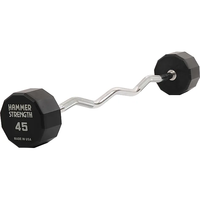 Штанга неразборная с фиксированным весом изогнутая PEV HAMMER STRENGHT TA-9978-45 (Черный)