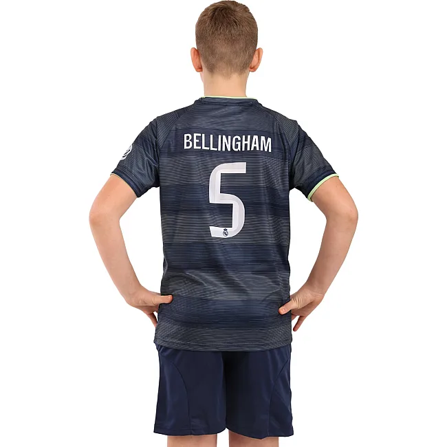 Футбольна форма дитяча із символікою клубу REAL MADRID BELLINGHAM 5 гостьова 2026 SP-SPORT CO-7343 (Темно-синій)