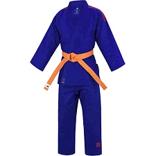Кімоно для дзюдо Adidas Club з червоними смугами на плечах (синій) J350BP