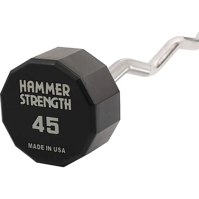 Штанга неразборная с фиксированным весом изогнутая PEV HAMMER STRENGHT TA-9978-45 (Черный)
