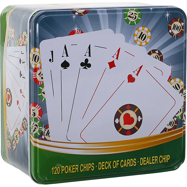 Набор для покера в металлической коробке Poker game set SP-SPORT
 IG-8656 120 фишек