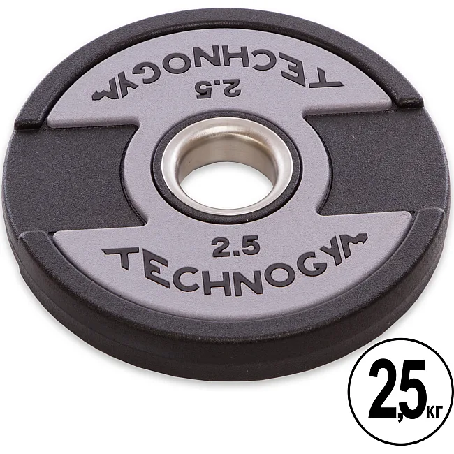 Блины диски полиуретановые 2 Handle металлическая втулка TECHNOGYM TG-1837-2_5 51мм 2,5кг