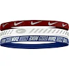 Повязка на голову Nike W HEADBANDS 3.0 3 PK METALLIC UNIVERSITY красный, белый, синий
