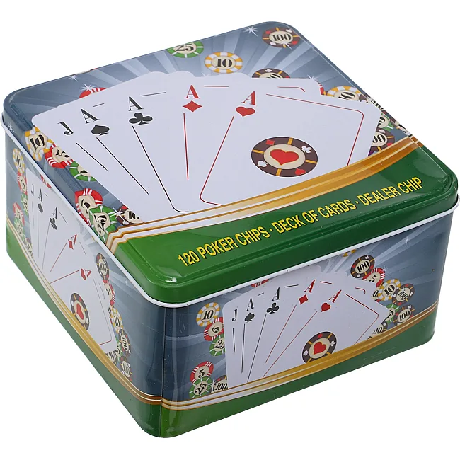 Набор для покера в металлической коробке Poker game set SP-SPORT
 IG-8656 120 фишек