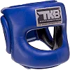 Шлем с бампером кожаный TOP KING Pro Training TKHGPT-CC (Синий)