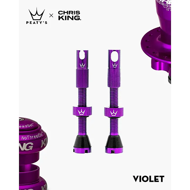 Ниппели Peaty's x Chris King Tubeless Valves, 42mm, Violet