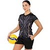 Волейбольная форма женская футболка и шорты SP-SPORT PQ231 (Черный-серый)