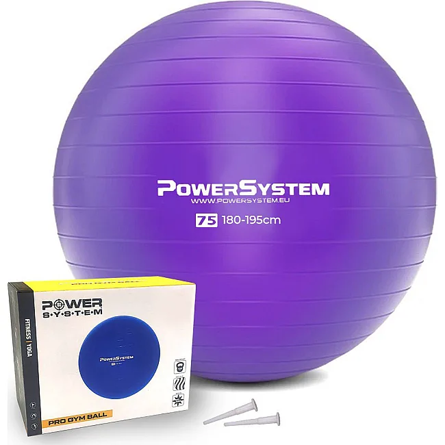 М'яч для фітнесу (фітбол) POWER SYSTEM PS-4013 Ø75 cm PRO Gymball Purple