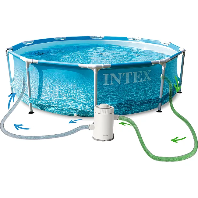 Басейн каркасний 16в1 INTEX 28208, 305 x 76 см + машина для створення бульбашок