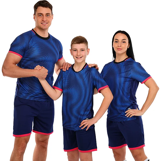 Футбольная форма комплект футболка и шорты LIDONG D8866 4XS-XXL (Темно-синий)