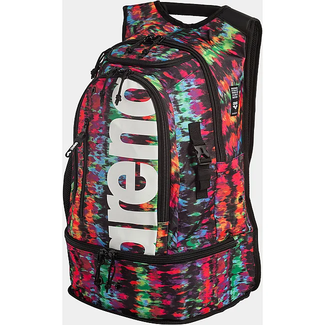 Спортивный рюкзак Arena FASTPACK 3.0 ALLOVER 40L черный, бирюзовый, красный 54x36x27 см