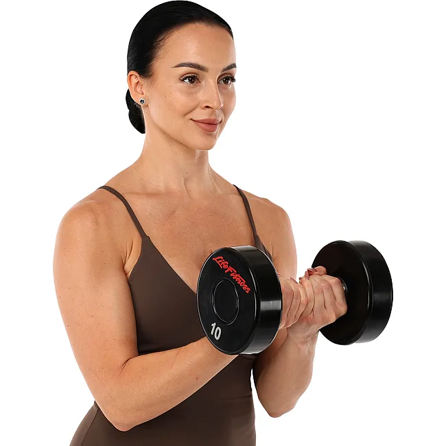 Гантель профессиональная
 с полиуретановым покрытием LIFE FITNESS SC-80081-10 1шт 10кг