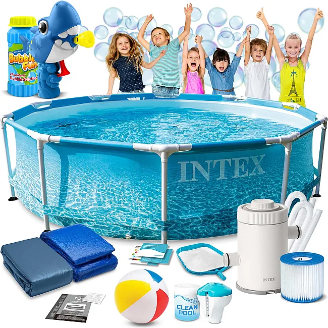 Басейн каркасний 16в1 INTEX 28208, 305 x 76 см + машина для створення бульбашок
