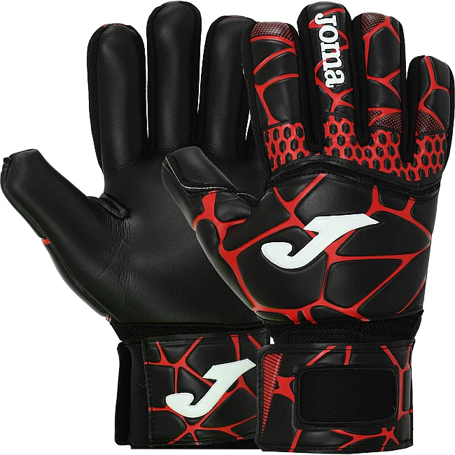Вратарские перчатки
 профессиональные с защитой пальцев JOMA

 GK-PRO 400908-106
 7-12 (Черный-красный)